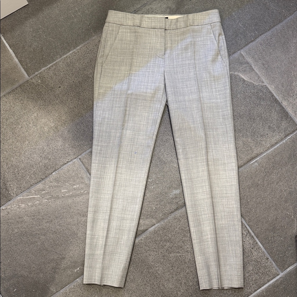 J.Crew Favorite Fit Petite Trousers Glen Plaid Gray (Size 00P)